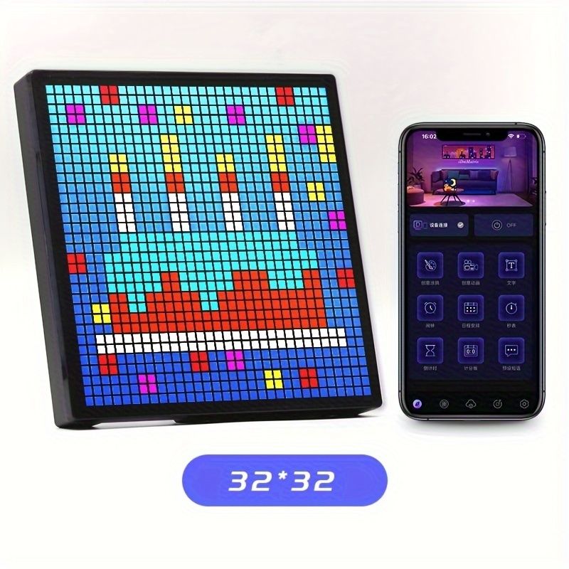 Pixel Display Bluetooth LED Photo Frame - DIY Desktop & Wall Ambient Light