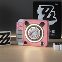 Light-Up Rotating Display Stand Speaker for Anime Badges & Pin Collectibles