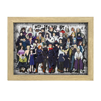 JJK 3D Layered Shadow Box Art - Framed Group Decor
