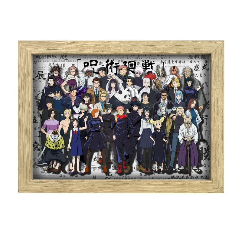 JJK 3D Layered Shadow Box Art - Framed Group Decor