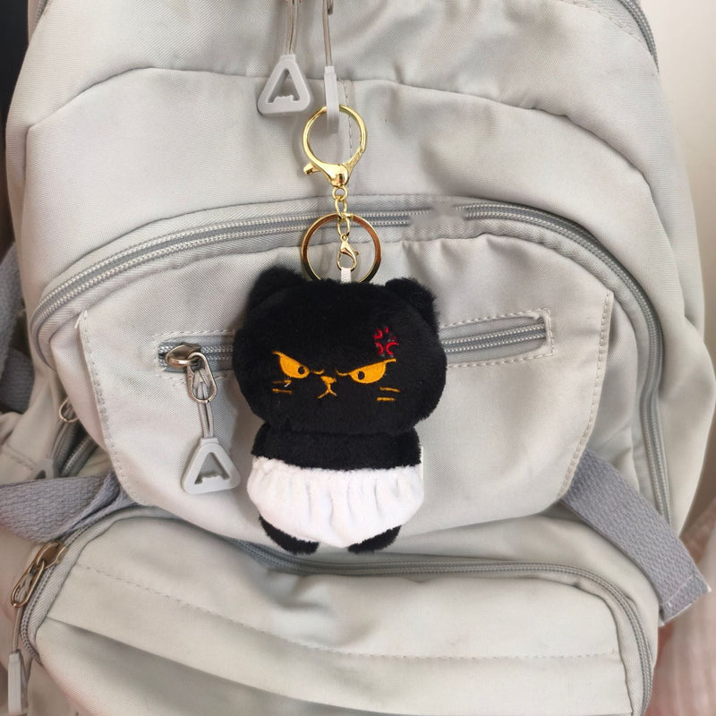 Moody Cat Plush Keychain - Funny Grumpy Cat Doll