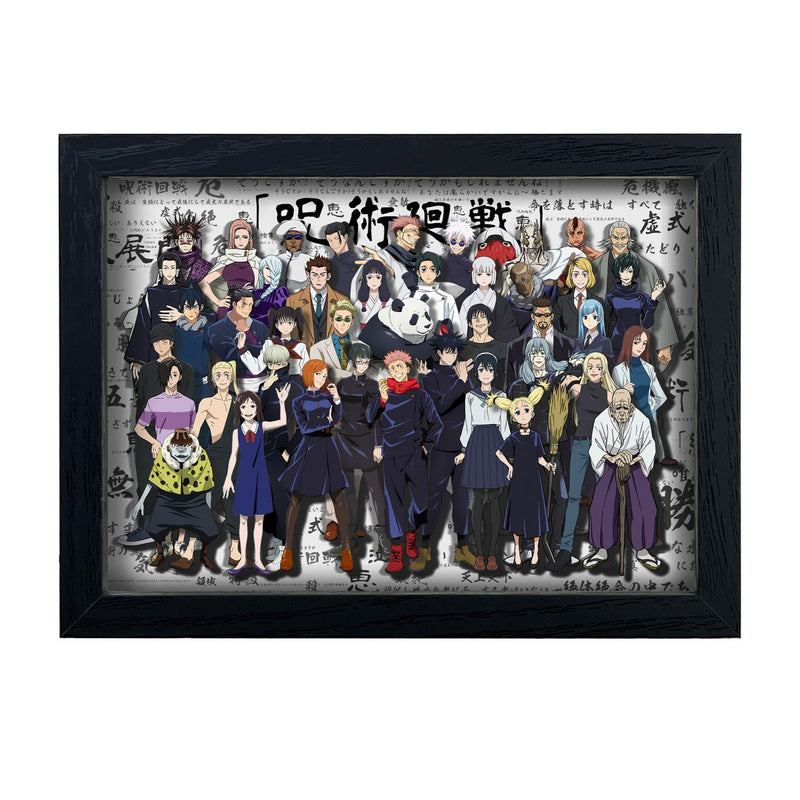 JJK 3D Layered Shadow Box Art - Framed Group Decor