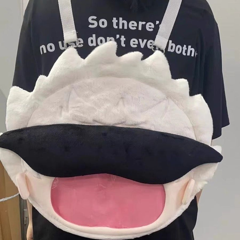 Satoru Gojo Big Mouth Itabag - Plush Anime Backpack & Crossbody Bag