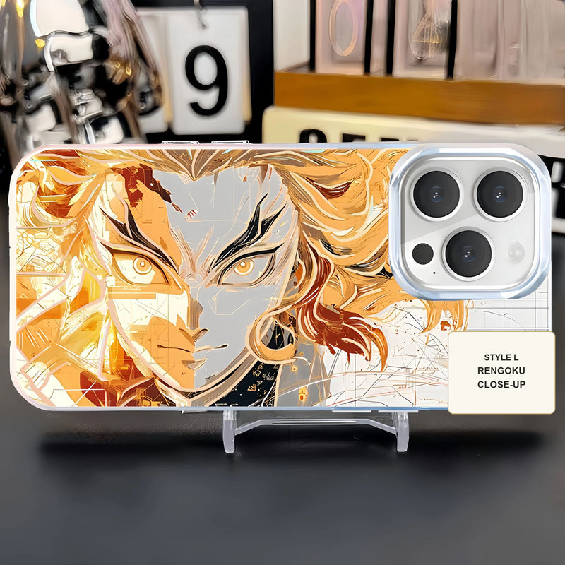 Demon Slayer aurora gold phone case — Kyojuro Rengoku — Close-Up