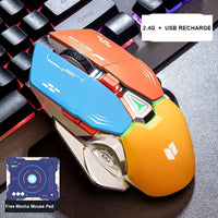 Mecha Wireless Mouse — Silent Rechargeable 2.4G Gaming & Office Mouse