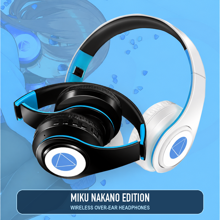 Miku Nakano edition black and white Bluetooth headphones