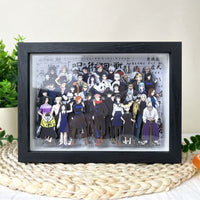 JJK 3D Layered Shadow Box Art - Framed Group Decor