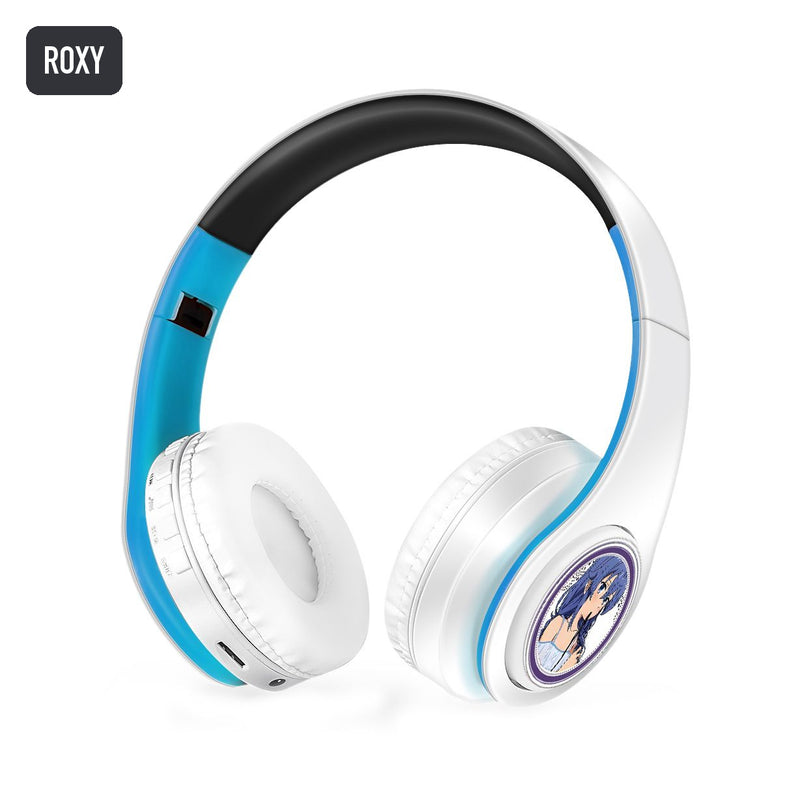 Roxy anime voice Bluetooth headphones — White / Blue