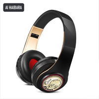 Ai Haibara anime voice Bluetooth headphones — Black / Gold