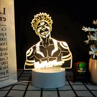 JJK 3D LED Night Light - Multi-Color Dimmable Desk Lamp — Ryomen Sukuna / 3 Colors + Switch