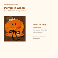 Pumpkin orange cloak for 10 cm dolls; doll clothing only