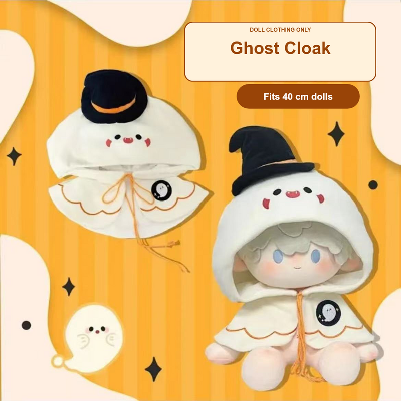 Ghost white cloak for 40 cm dolls; doll clothing only