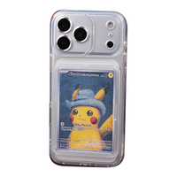 Clear trading-card display phone case on white; card and phone not included