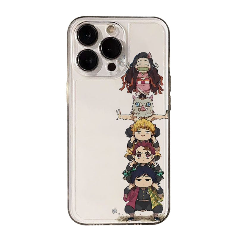 Demon Slayer Chibi Stack Phone Case — 2 Designs on a pure white background