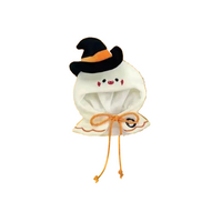 White ghost hooded doll cloak with witch hat and complete tie cords; clothing only