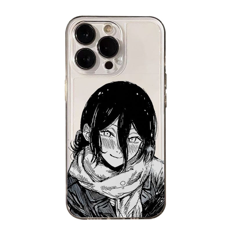 Chainsaw Man Reze Winter Illustrated Phone Case — 2 Designs on a pure white background