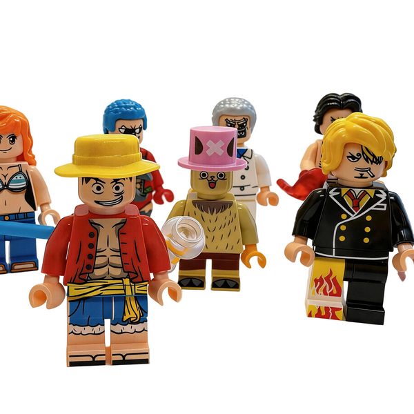 One Piece Building Block Minifigures - Luffy, Zoro, Nami, Chopper, Franky