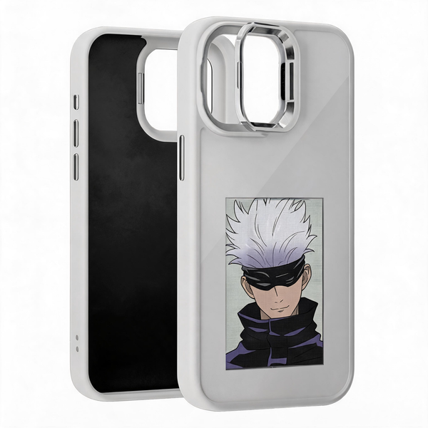 NFC E-Ink Custom Display Phone Case — Silver-Grey (Kickstand) / iPhone 13