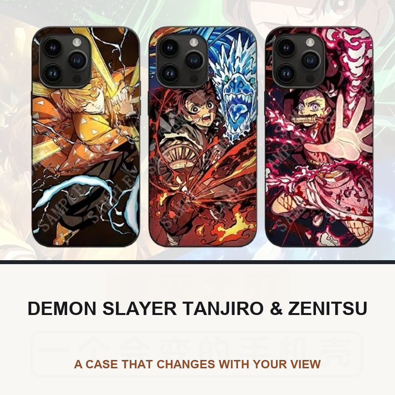 Demon Slayer Tanjiro & Zenitsu Lenticular Phone Case restored original image 1