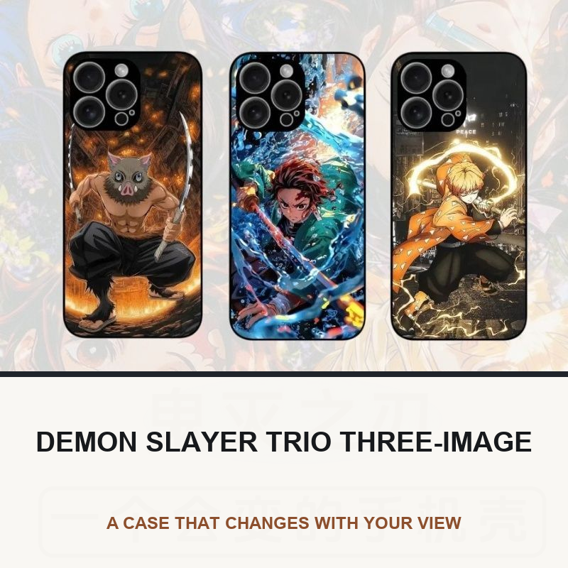 Demon Slayer Trio Three-Image Lenticular Phone Case restored original image 1