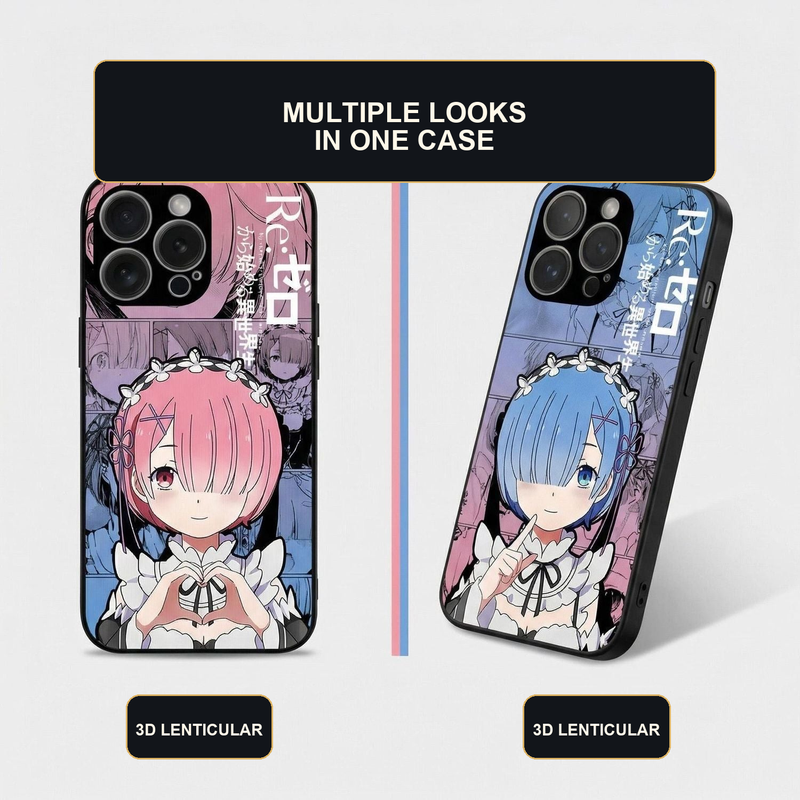 Re:Zero Rem & Ram Lenticular Phone Case restored original image 6