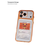 Transparent Orange trading-card display phone case; card not included