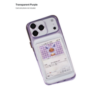 Transparent Purple trading-card display phone case; card not included