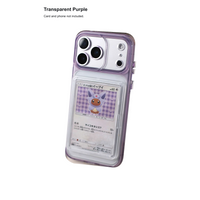 Transparent Purple trading-card display phone case; card not included