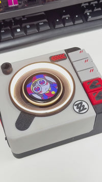 Light-Up Rotating Display Stand Speaker for Anime Badges & Pin Collectibles video